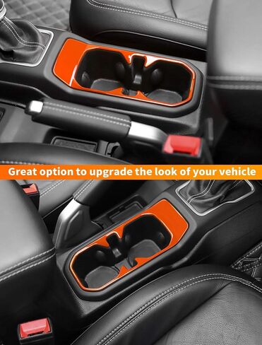 Savadicar Orange Interior Accessories - Cup Holder Trim Cover for 2018-Present Jeep Wrangler JL JLU 4XE & Gladiator JT - Solid Color Interior Decor Upgrade Option, 1-Piece in Saudi Arabia
