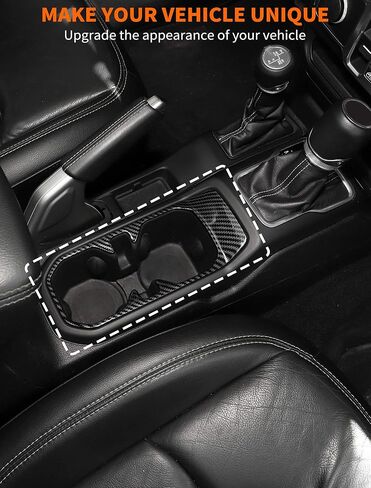 Savadicar Orange Interior Accessories - Cup Holder Trim Cover for 2018-Present Jeep Wrangler JL JLU 4XE & Gladiator JT - Solid Color Interior Decor Upgrade Option, 1-Piece in Kuwait