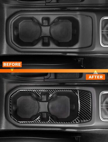 Savadicar Orange Interior Accessories - Cup Holder Trim Cover for 2018-Present Jeep Wrangler JL JLU 4XE & Gladiator JT - Solid Color Interior Decor Upgrade Option, 1-Piece in Kuwait