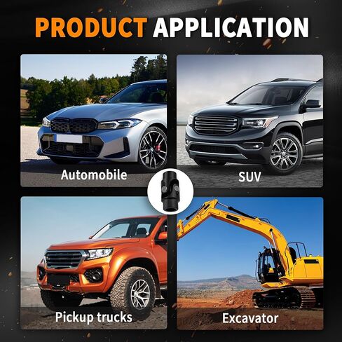 13/16 "-36 spline x 3/4" DD Black Steering Universal Coint Single U Coint Single ، الطول الإجمالي: 83 مم (3-1/4 ") in Kuwait