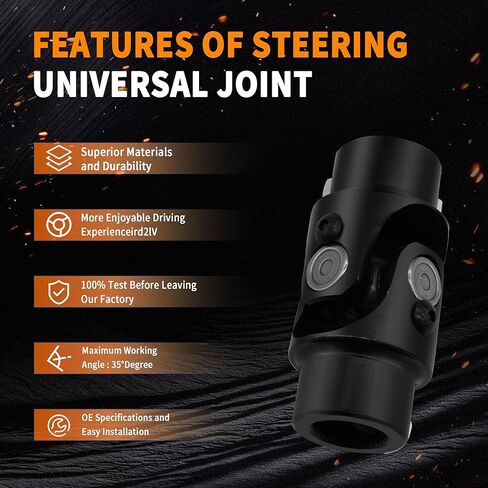13/16 "-36 spline x 3/4" DD Black Steering Universal Coint Single U Coint Single ، الطول الإجمالي: 83 مم (3-1/4 ") in Kuwait