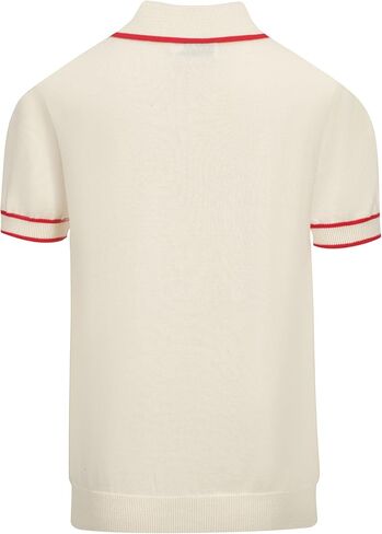 OXKNIT Men's Knit Vintage Polo Shirts Short-Sleeve Casual V Neck Shirt with Embroidered Rose for Sport Work in Saudi Arabia