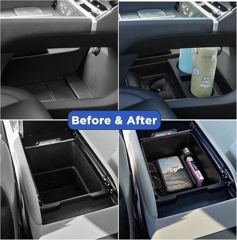 Carwiner 2PCS Center Console Organizer Compatible with 2024 Hyundai Santa Fe Accessories with Armrest Drawer Holder Storage Box in Saudi Arabia