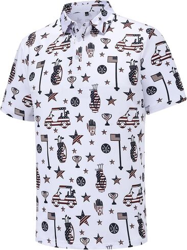 Mens Golf Polo Shirts Short Sleeve Dry Fit Performance Moisture Wicking Casual Funny Golf Polo Shirts for Men in Kuwait