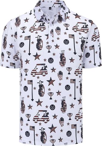 Mens Golf Polo Shirts Short Sleeve Dry Fit Performance Moisture Wicking Casual Funny Golf Polo Shirts for Men in Kuwait