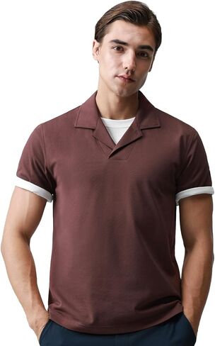 قمصان البولو من طوق المخيم للرجال 195GSM BCI Cotton Blend Pique Short Sleeve HEM مع شريط 3 ألوان in Kuwait