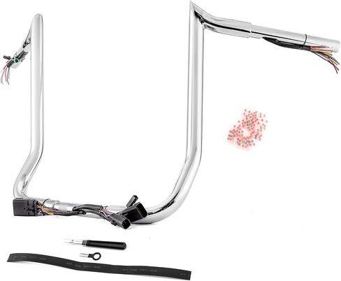 WSays 14 "Rise قبل المقود قبل المقود Bagger Meathook Bar Handlebar متوافق مع Harley Street Glide Electra Glide Ultra Limited 2008-2013 Chrome in Kuwait