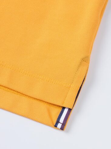 BCI Cotton Blend Pique Polo Shirts for Men Short Sleeve Tops Comfort Split Hem with 3-Color Tape in Kuwait