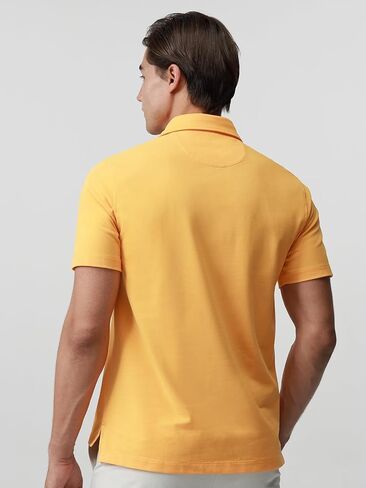 BCI Cotton Blend Pique Polo Shirts for Men Short Sleeve Tops Comfort Split Hem with 3-Color Tape in Kuwait