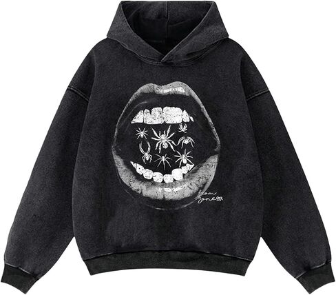 SOLY HUX Men's Graphic Hoodies Oversized Drop Shoulder Long Sleeve Streetwear Vintage Pullover Sweatshirt in Saudi Arabia