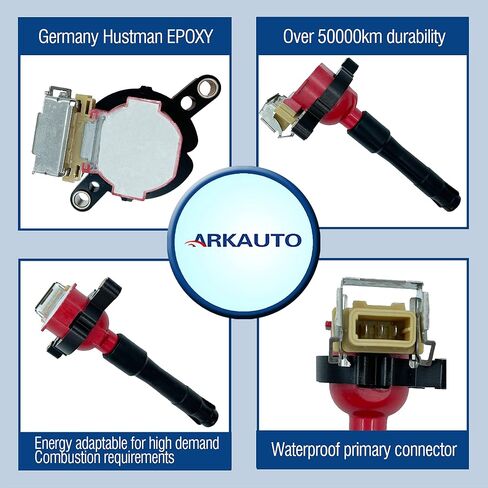 8PCS HIGH ENERGY IGNITION COIL ARK-IG354-R UF354 12131748018 FOR BMW Z8 X5 M5 840Ci 540i 740i 740iL 4.4 4.6 5.0 V8 M50 M52 M54 S52 S50 S62 M62 M73 N62 E46 E36 E39 E38 E31 E53 E85 in Saudi Arabia