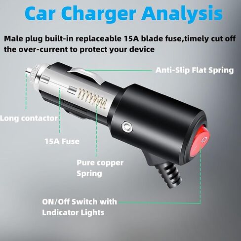 14V Car Charger Cable for NOCO Jump Starter Compatible with NOCO GB70 GB150 GB250+ GB251+ GB500 GB500+ Genius Boost Ultra Safe Lithium Jump Starter Battery Car Power Adapter Cord in Saudi Arabia