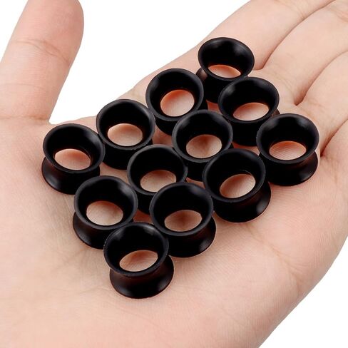 10G-50mm Black Silicone Gauges for Ears Soft Double Flare Tunnels Plugs Earrings Rubber Gauges Tunnel Earring Flexible Tunnel Plug Gauge Retainer Stretching Kit Piercing Jewelry Women Men in Saudi Arabia