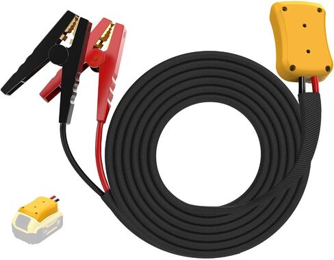 Jumper Cables Works with DeWalt 20v Batteries, 8 Gauge 6.5 Ft Car Battery Jump Starter, Heavy Duty Automotive Booster Cables for Jump Starting Dead or Weak Batteries with Carrying Bag (No Battery) in Saudi Arabia