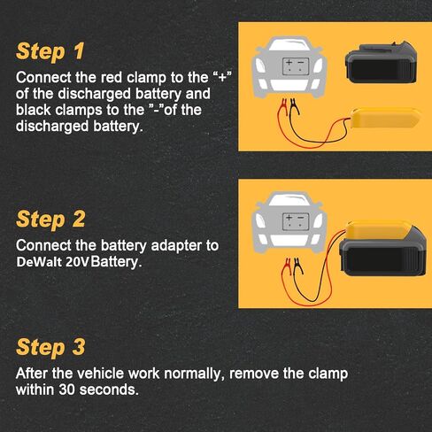Jumper Cables Works with DeWalt 20v Batteries, 8 Gauge 6.5 Ft Car Battery Jump Starter, Heavy Duty Automotive Booster Cables for Jump Starting Dead or Weak Batteries with Carrying Bag (No Battery) in Saudi Arabia