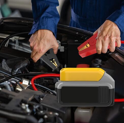 Jumper Cables Works with DeWalt 20v Batteries, 8 Gauge 6.5 Ft Car Battery Jump Starter, Heavy Duty Automotive Booster Cables for Jump Starting Dead or Weak Batteries with Carrying Bag (No Battery) in Saudi Arabia