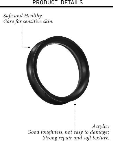 10G-50mm Black Silicone Gauges for Ears Soft Double Flare Tunnels Plugs Earrings Rubber Gauges Tunnel Earring Flexible Tunnel Plug Gauge Retainer Stretching Kit Piercing Jewelry Women Men in Saudi Arabia