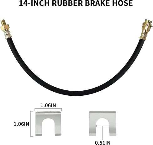 Mupera Premium 18-Inch Flexible Brake Line - Universal Rubber Brake Hose, 3/8"-24 External Thread to 3/8"-24 Internal Thread, High Strength and Easy to Install Brake Line Kit in Kuwait