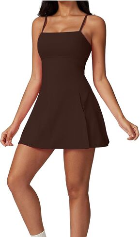 Womens Tennis Dress with Built in Shorts Backless Golf Dresses in Saudi Arabia