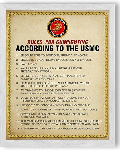 قواعد القتال المسلح وفقًا لملصق ديكور الحائط USMC، هذا الملصق الفني الجداري الوطني المتعثر هو فن جداري مثالي لديكور المنزل، والجيش، وديكور المكتب والمدرسة، وديكور الغرفة، غير مؤطر - 8 × 10 بوصة in Kuwait