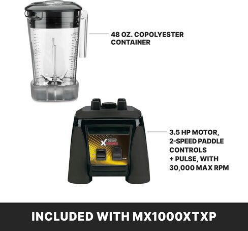 Waring Commercial MX1000XTX 3.5 HP Blender with Paddle Switches, Pulse Feature and a 64 oz. BPA Free Copolyester Container, 120V, 5-15 Phase Plug, Black in Saudi Arabia