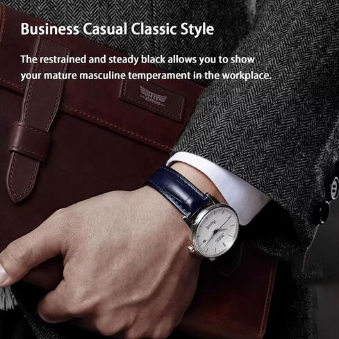 Quick Release Genuine Leather Deployment Watch Band Italian Alligator Grain Embossed Calfskin Leather 14mm to 24mm Luxury Business Casual Universal Replacement Strap Men Women in Kuwait