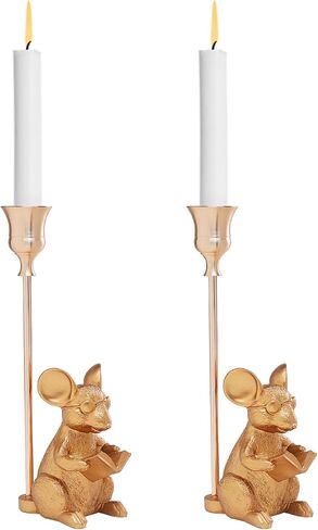 Gold Animal Candle Holders, Easter Animal Decorations, Vintage Rustic Candlesticks Pedestal, Centerpieces Decor for Fireplace Mantle Dining Table Set of 3 in Saudi Arabia