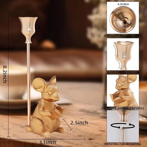 Gold Animal Candle Holders, Easter Animal Decorations, Vintage Rustic Candlesticks Pedestal, Centerpieces Decor for Fireplace Mantle Dining Table Set of 3 in Saudi Arabia