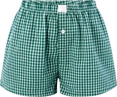Womens Y2k Plaid Shorts Women Cute Lounge Pajama Sleep Comfy & Casual Gingham PJ Boxer Shorts in Saudi Arabia
