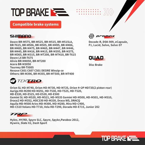TOP BRAKE Disc Bike Brake Pads for Shimano Deore BR-M515/525/375/M575/M515 T615 T675 M505 TRP Hylex, HY/RD, Spyre SLC, Hywire, Slate X2, Dash Sport, Tektro Dash Sport,Orion SL HD-M740, M730, M725 in Kuwait
