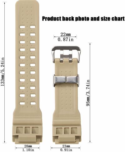 GG-1000 Natural Resin Strap Compatible with Casio Men's G-Shock Master of G MUDMASTER GG-1000-1A3JF GWG-100 Watch Band Replacement Wirstband in Saudi Arabia