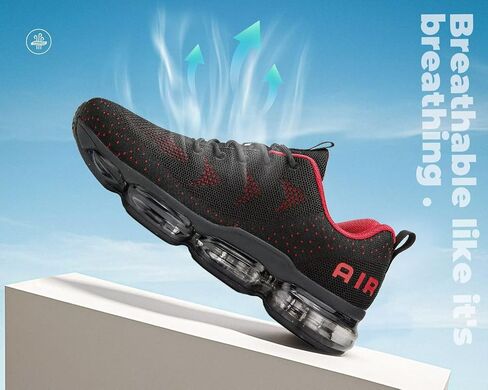 Men's Air Cushion Running Shoes Walking Jogging Fitness Gym Fashion Sneakers Lace Up Casual Comfortable Work Tennis Sport Athletic Trainers in Saudi Arabia