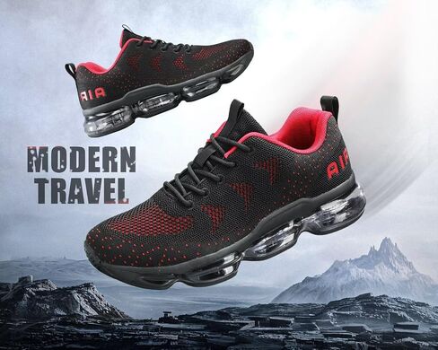 Men's Air Cushion Running Shoes Walking Jogging Fitness Gym Fashion Sneakers Lace Up Casual Comfortable Work Tennis Sport Athletic Trainers in Saudi Arabia