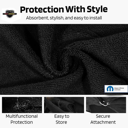 Seat Armour Seat Protector Towel 'Jeep Smiley Face' - Soft Machine Washable Jeep Seat Cover Towel - Easy to Install, Multipurpose Jeep Seat Towel - Black in Kuwait