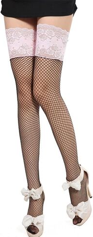 Thigh High Stockings Lace Top Stay Up Sheer Pantyhose for Women Hold Up Nylon Scoks in Saudi Arabia