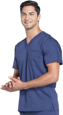 Cherokee V- Neck Men's Scrubs Top with Pockets WW670 in Saudi Arabia