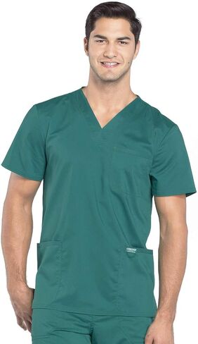 Cherokee V- Neck Men's Scrubs Top with Pockets WW670 in Saudi Arabia