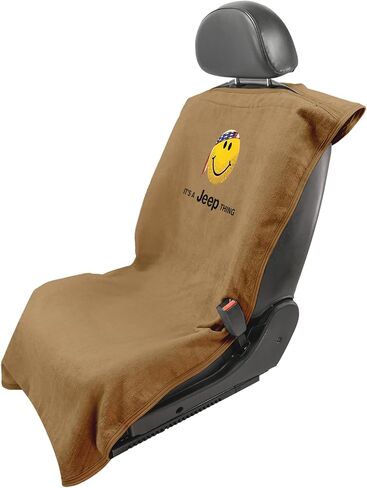 Seat Armour Seat Protector Towel 'Jeep Smiley Face' - Soft Machine Washable Jeep Seat Cover Towel - Easy to Install, Multipurpose Jeep Seat Towel - Black in Kuwait