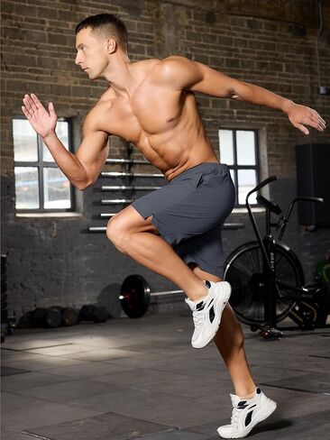 SILKWORLD Men's 2 in 1 Running Shorts 7" Workout Gym Athletic Shorts Quick Dry Lightweight Training Shorts with Pockets in Saudi Arabia