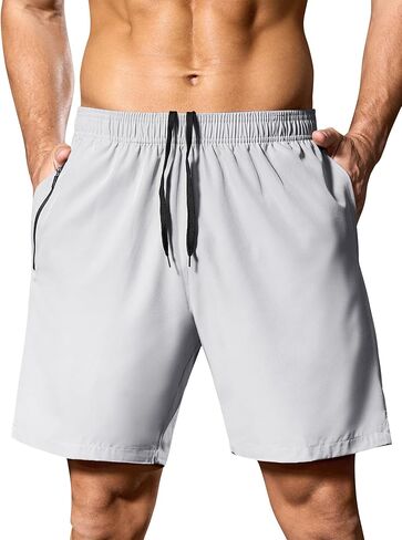 SILKWORLD Men's 2 in 1 Running Shorts 7" Workout Gym Athletic Shorts Quick Dry Lightweight Training Shorts with Pockets in Saudi Arabia