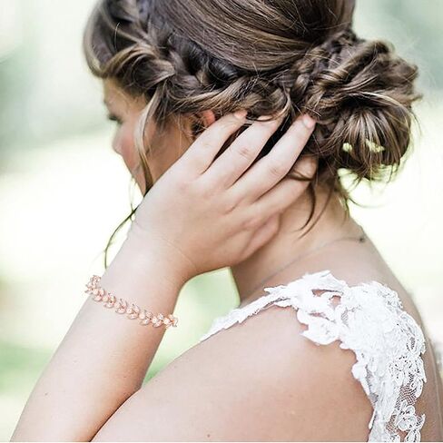 EVER FAITH Gorgeous Cubic Zirconia Wedding Link Bracelet for Bride Bridesmaids, Simulated Pearl Clear Marquise Teardrop Crystal Bridal Jewelry for Women Prom in Saudi Arabia
