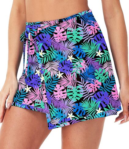 Aobute Womens Summer Upf 50+ شاطئ Sarong تداخل التعادل الجانبي تنورة السباحة (بدون ملخصات) in Kuwait