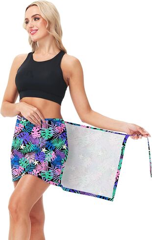 Aobute Womens Summer Upf 50+ شاطئ Sarong تداخل التعادل الجانبي تنورة السباحة (بدون ملخصات) in Kuwait