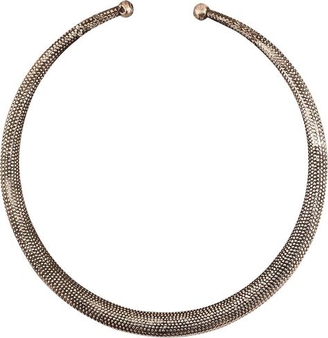 Touchstone Indian Bollywood Handcrafted Designer Jewelry Stylish Torque Necklace in White Or Gold Or Oxidized Silver Tone for Women. in Saudi Arabia