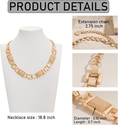 Firstmeet Vintage Resin Rhinestone Necklace Square Shaped Elegant Crystal Collar for Women in Saudi Arabia