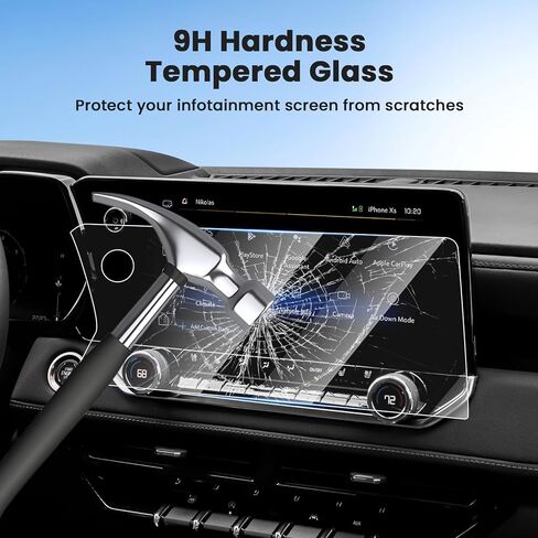 2PCS Screen Protector for 2021-2025 Jeep Grand Cherokee L/Dodge Durango/Chrysler Pacifica, 10.1 Inch Touch Screen Protector Cover Tempered Glass Navigation Display Protective Film in Saudi Arabia