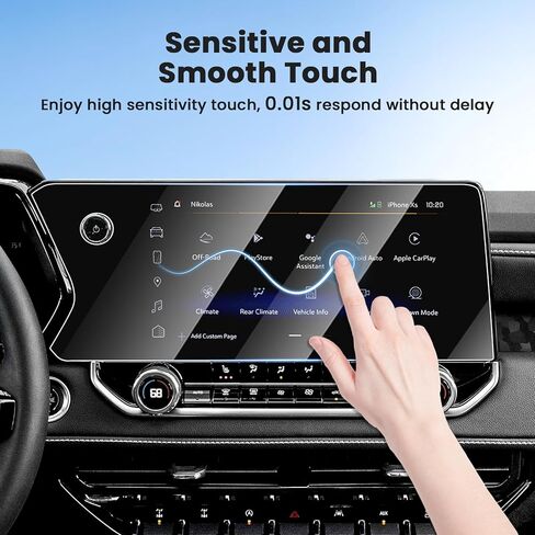 2PCS Screen Protector for 2021-2025 Jeep Grand Cherokee L/Dodge Durango/Chrysler Pacifica, 10.1 Inch Touch Screen Protector Cover Tempered Glass Navigation Display Protective Film in Saudi Arabia