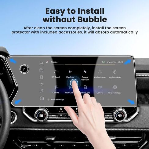 2PCS Screen Protector for 2021-2025 Jeep Grand Cherokee L/Dodge Durango/Chrysler Pacifica, 10.1 Inch Touch Screen Protector Cover Tempered Glass Navigation Display Protective Film in Saudi Arabia