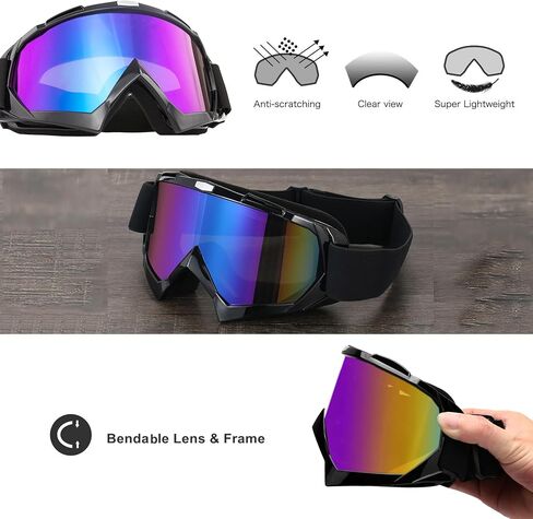Dirt Bike Goggles ATV Off-Road Riding Motorcycle Motocross Glasses with Sun UV Protection Balaclava Full Face Cover in Kuwait
