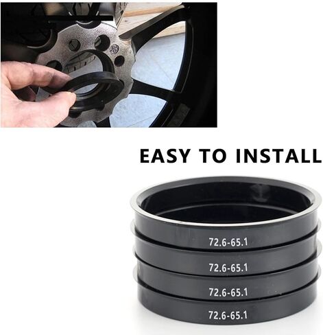 Car Hub Centric Rings 72.6-65.1 mm Set of 4 ABS Plastic Hub Rings in Saudi Arabia